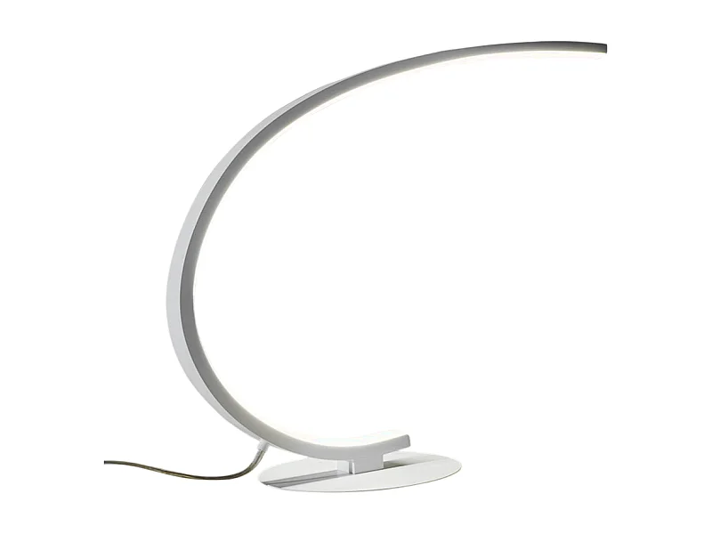 Iole dimmbare LED-Tischleuchte 12W warmes Licht 3000K - Satinweiß, modernes Design, Aluminium IP20