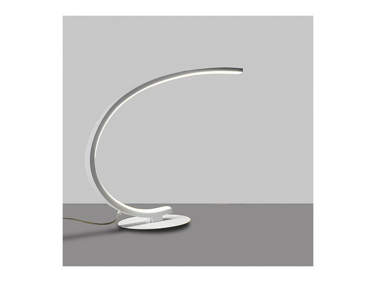 Iole dimmbare LED-Tischleuchte 12W warmes Licht 3000K - Satinweiß, modernes Design, Aluminium IP20