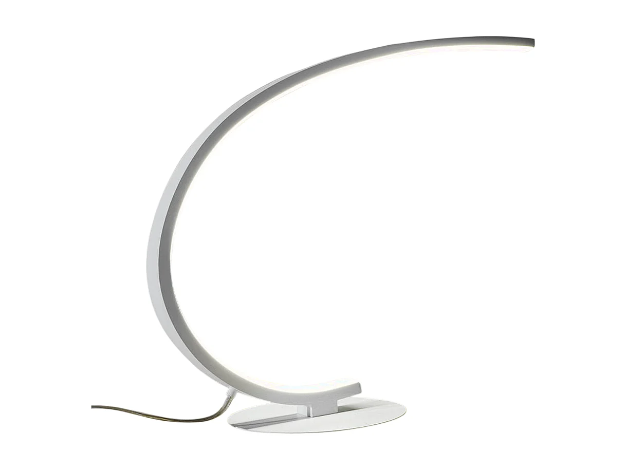 Iole dimmbare LED-Tischleuchte 12W warmes Licht 3000K - Satinweiß, modernes Design, Aluminium IP20