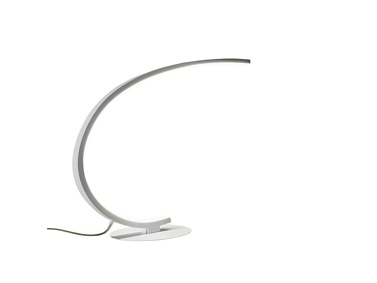 Iole dimmbare LED-Tischleuchte 12W warmes Licht 3000K - Satinweiß, modernes Design, Aluminium IP20