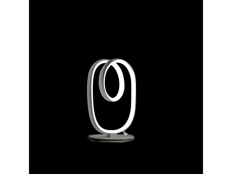 Diva – Dimmbare LED-Tischleuchte im modernen Design – Titanaluminium, Silikondiffusor, warmes Licht 3000 K, 17 W