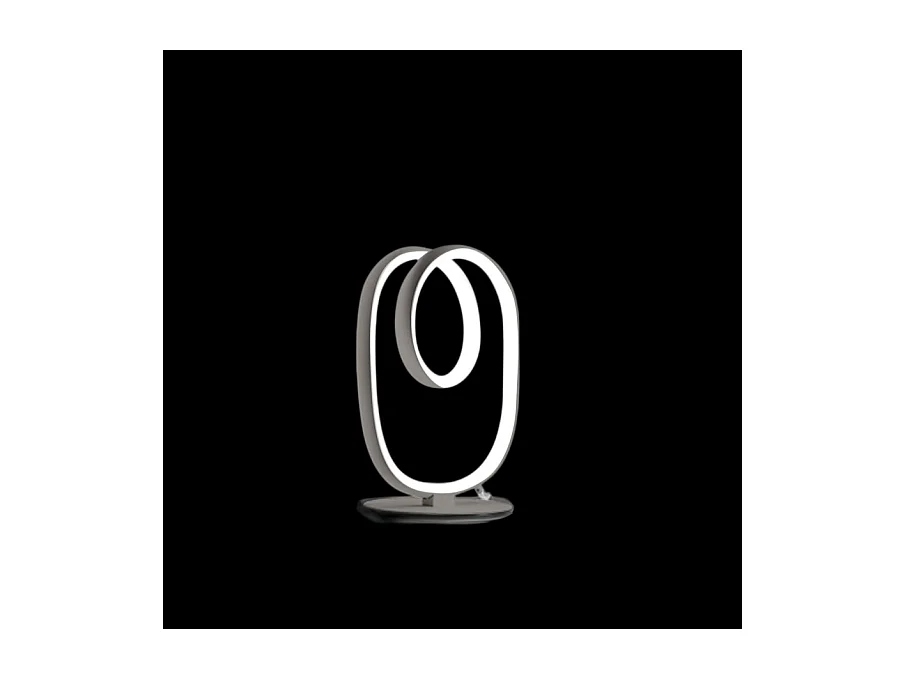 Diva - Lampe de table LED dimmable - Aluminium titane, diffuseur silicone, lumière chaude 3000K, 17W