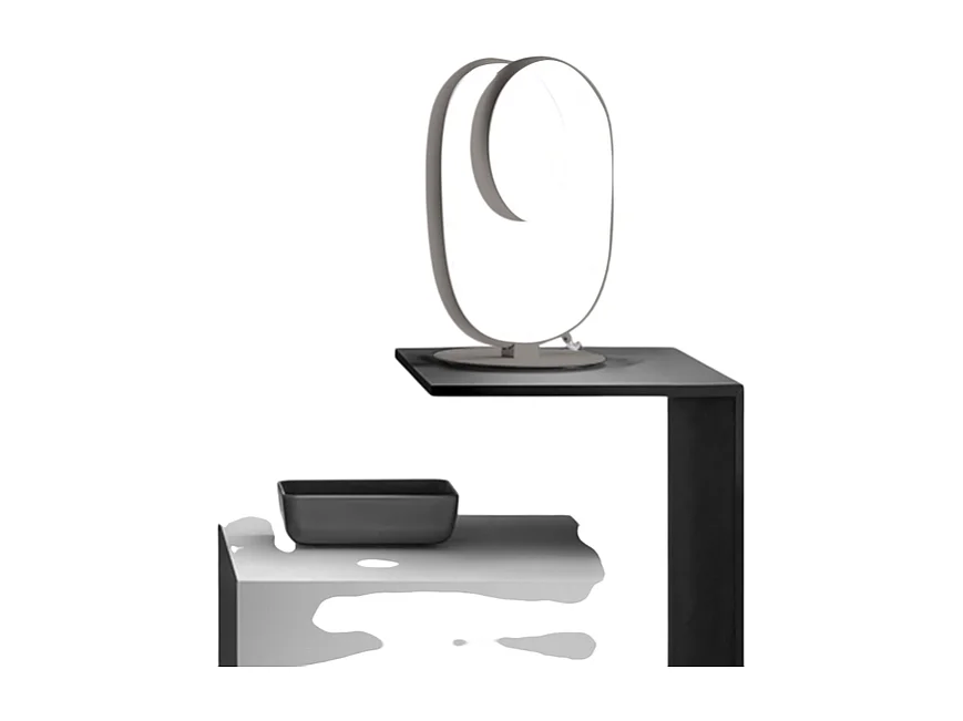 Diva - Lampe de table LED dimmable - Aluminium titane, diffuseur silicone, lumière chaude 3000K, 17W