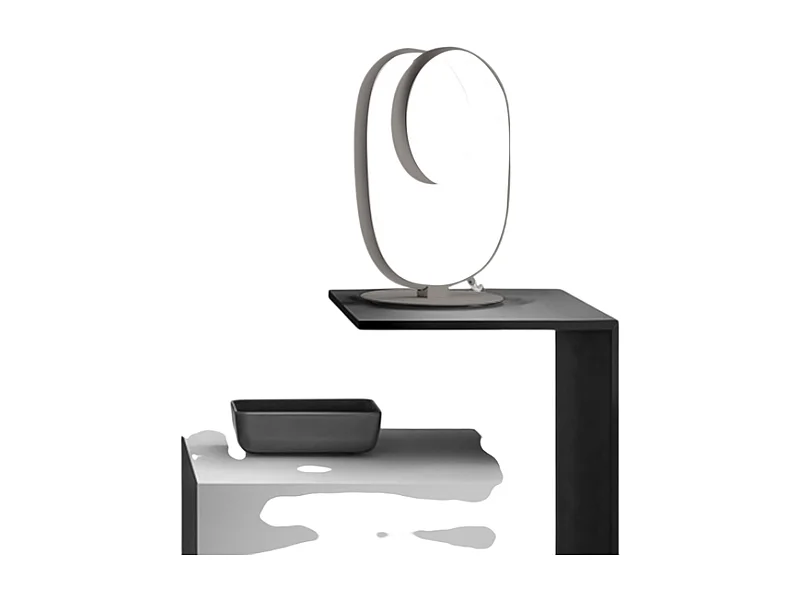 Diva - Lampe de table LED dimmable - Aluminium titane, diffuseur silicone, lumière chaude 3000K, 17W