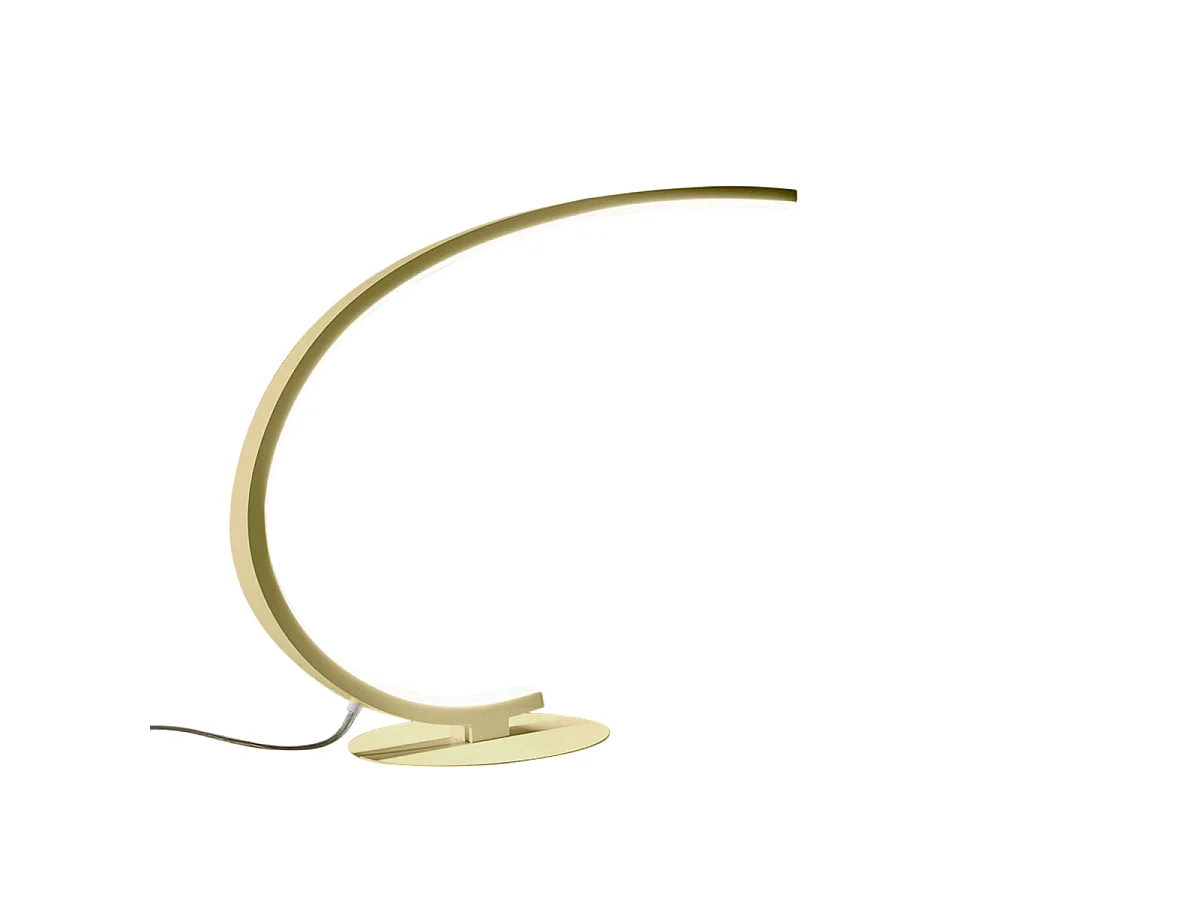 Iole dimmbare LED-Tischleuchte 12W warmes Licht 3000K - Gebürstetes Gold, modernes Design, Aluminium IP20