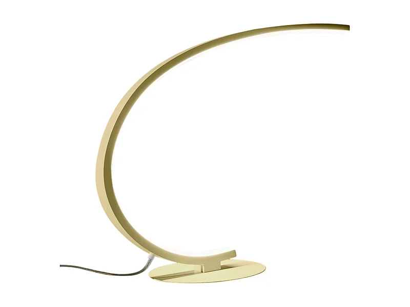 Iole dimmbare LED-Tischleuchte 12W warmes Licht 3000K - Gebürstetes Gold, modernes Design, Aluminium IP20