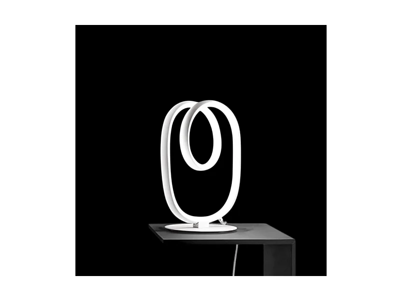 Diva - Lampe de table LED dimmable - Aluminium blanc satiné, diffuseur en silicone, lumière chaude 3000K, 17W