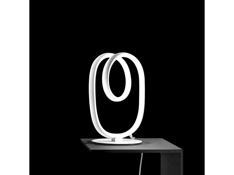 Diva – Dimmbare LED-Tischleuchte im modernen Design – satiniertes weißes Aluminium, Silikondiffusor, warmes Licht 3000 K, 17 W