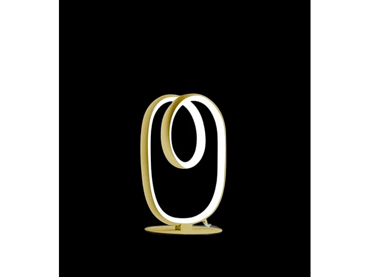 Diva – Dimmbare LED-Tischleuchte im modernen Design – gebürstetes Goldaluminium, Silikondiffusor, warmes Licht 3000 K, 17 W