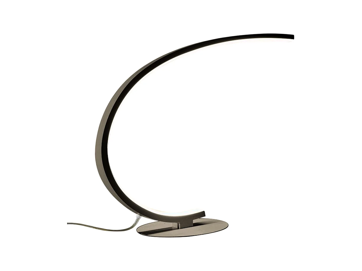Lampe de table LED dimmable Iole 12W lumière chaude 3000K - Titane, design moderne, aluminium IP20