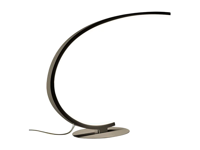 Lampe de table LED dimmable Iole 12W lumière chaude 3000K - Titane, design moderne, aluminium IP20