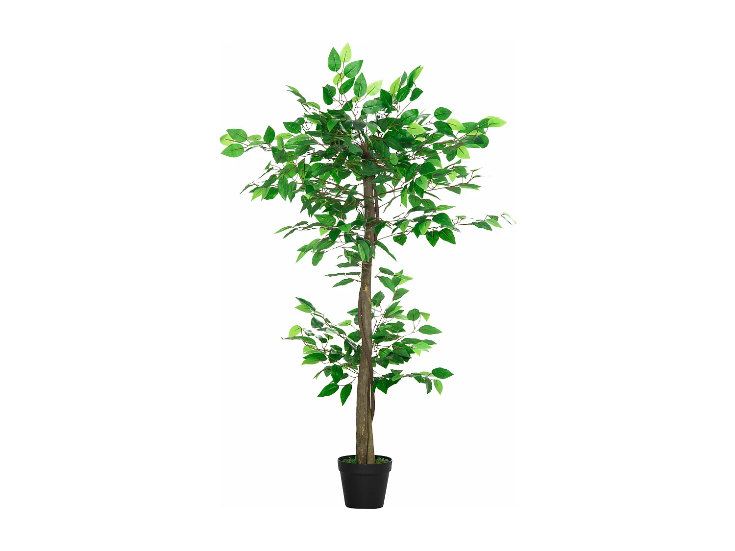 Árvore de Chá Artificial de 120 cm com 546 Folhas e Vaso para Decoração Interna e Externa