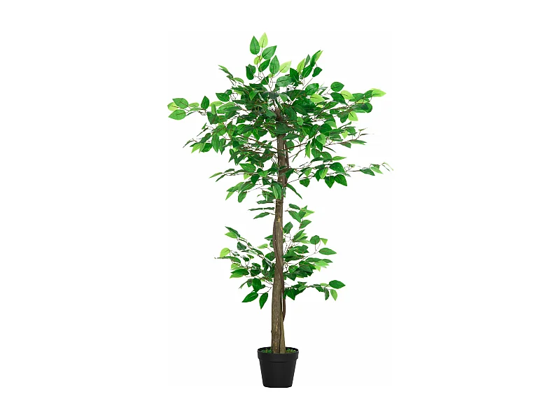 Árvore de Chá Artificial de 120 cm com 546 Folhas e Vaso para Decoração Interna e Externa