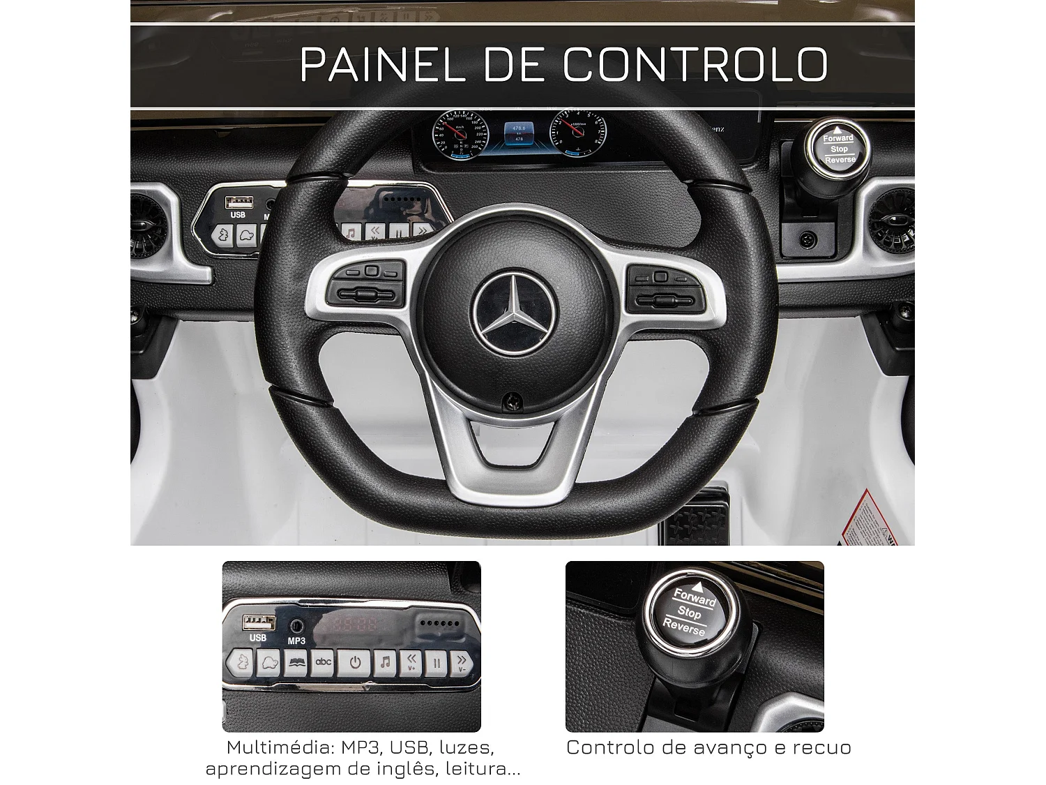 Carro Elétrico Infantil BENZ G500 Todo-o-Terreno com Controle Remoto e Música - Ideal para Crianças Acima de 3 Anos