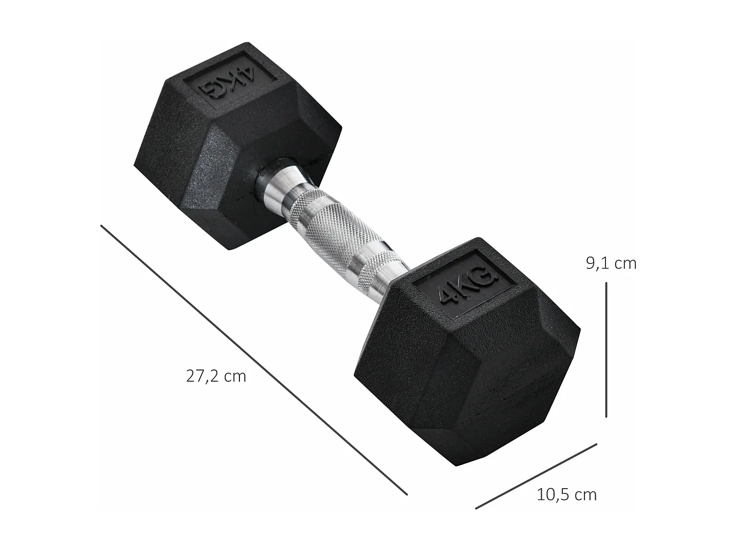 Conjunto de Halteres Hexagonais de 8kg com Barra Metálica para Treino em Casa - Modelo Lyon