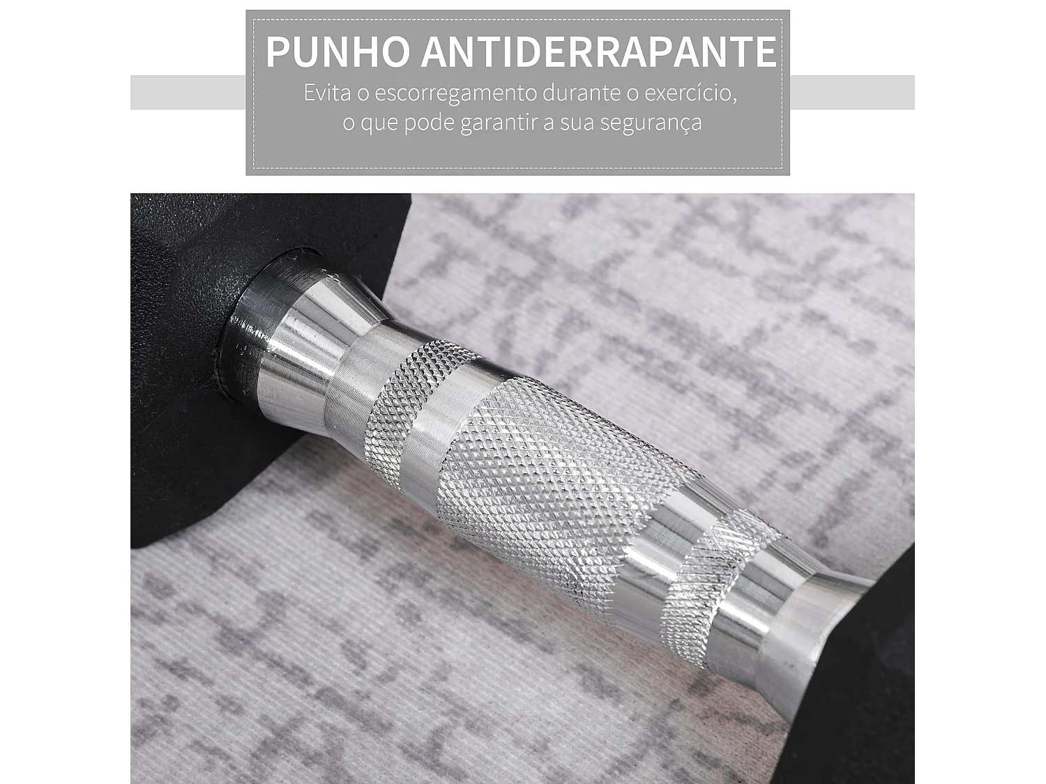 Conjunto de Halteres Hexagonais de 8kg com Barra Metálica para Treino em Casa - Modelo Lyon