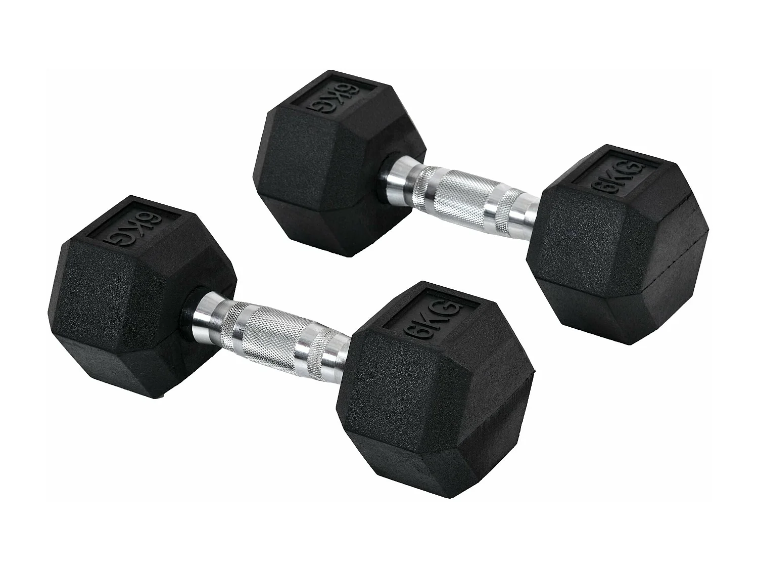 Conjunto de Halteres de 12 kg com Barra Metálica e Cabeça Hexagonal para Treino em Casa