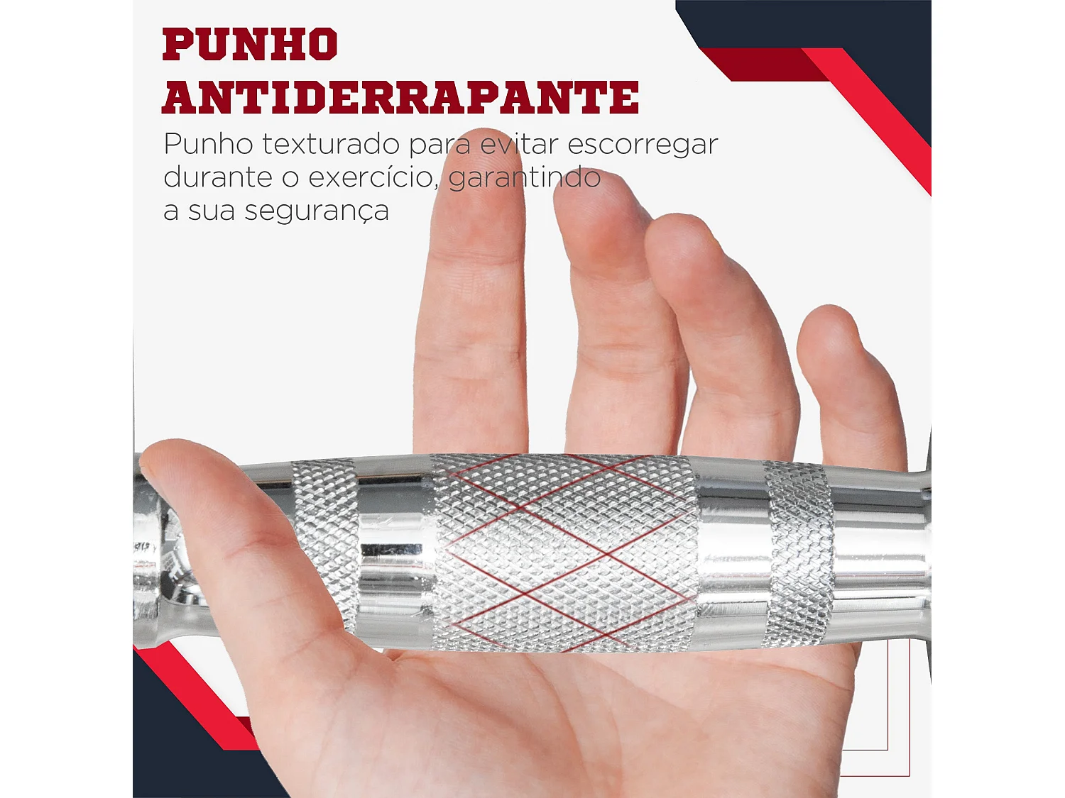 Conjunto de Halteres de 12 kg com Barra Metálica e Cabeça Hexagonal para Treino em Casa