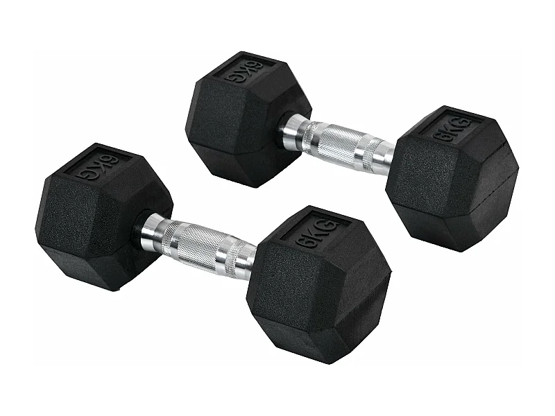 Conjunto de Halteres de 12 kg com Barra Metálica e Cabeça Hexagonal para Treino em Casa