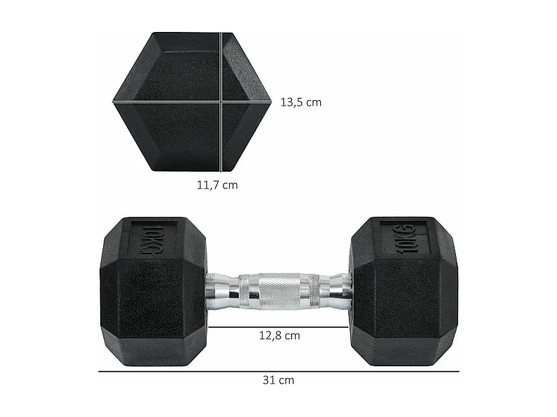 Conjunto de Halteres de 20 kg com Barra Metálica e Cabeça Hexagonal - Ideal para Treino em Casa e Ginásio