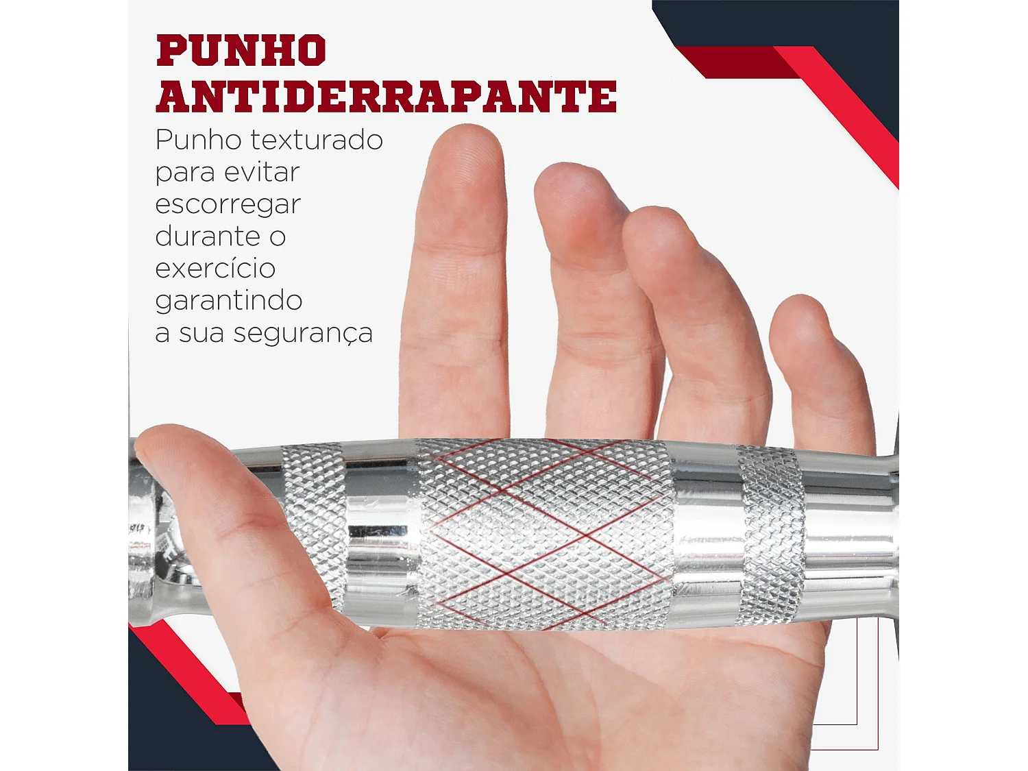 Conjunto de Halteres de 16 kg com Barra Metálica e Cabeça Hexagonal para Treino em Casa