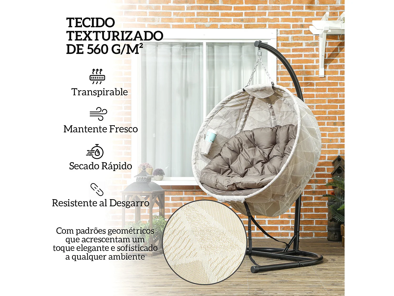 Poltrona Suspensa de Jardim Sintra – Conforto Elegante e Funcionalidade Prática