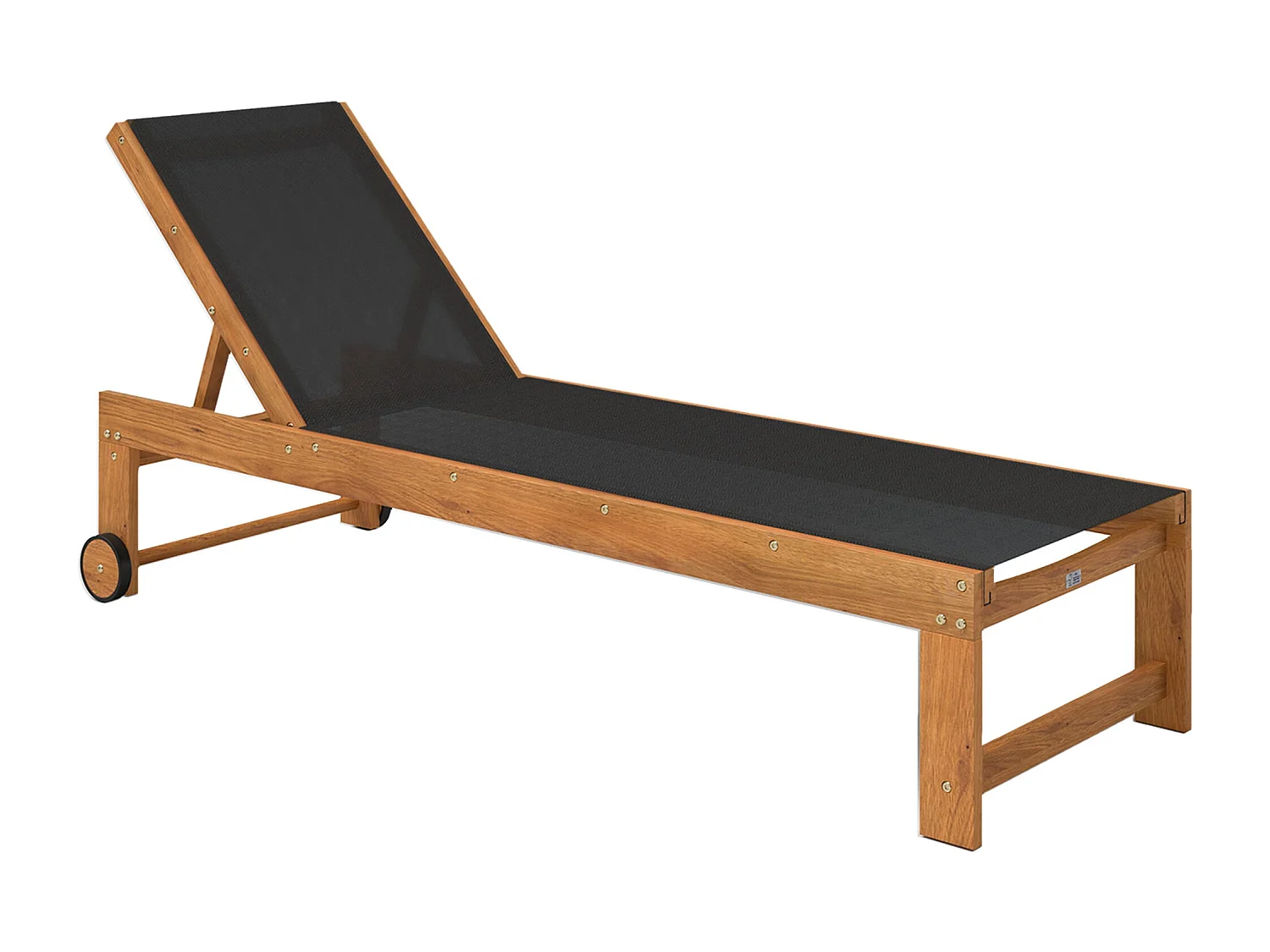 Espreguiçadeira de Acácia Ajustável com Rodas - Conforto e Estilo para o Seu Jardim