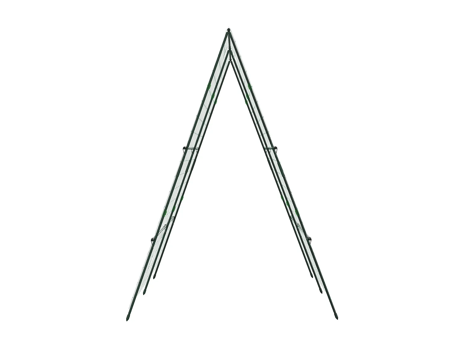 Treliça de Jardim Triangular em Aço para Suporte de Plantas Trepadeiras - Ideal para Frutas, Flores e Decoração Externa 180x100x180 cm Verde