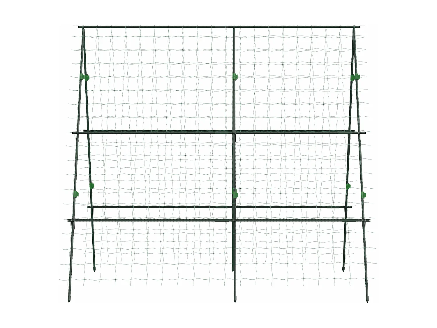 Treliça de Jardim Triangular em Aço para Suporte de Plantas Trepadeiras - Ideal para Frutas, Flores e Decoração Externa 180x100x180 cm Verde