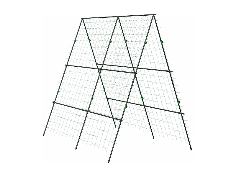Treliça de Jardim Triangular em Aço para Suporte de Plantas Trepadeiras - Ideal para Frutas, Flores e Decoração Externa 180x100x180 cm Verde