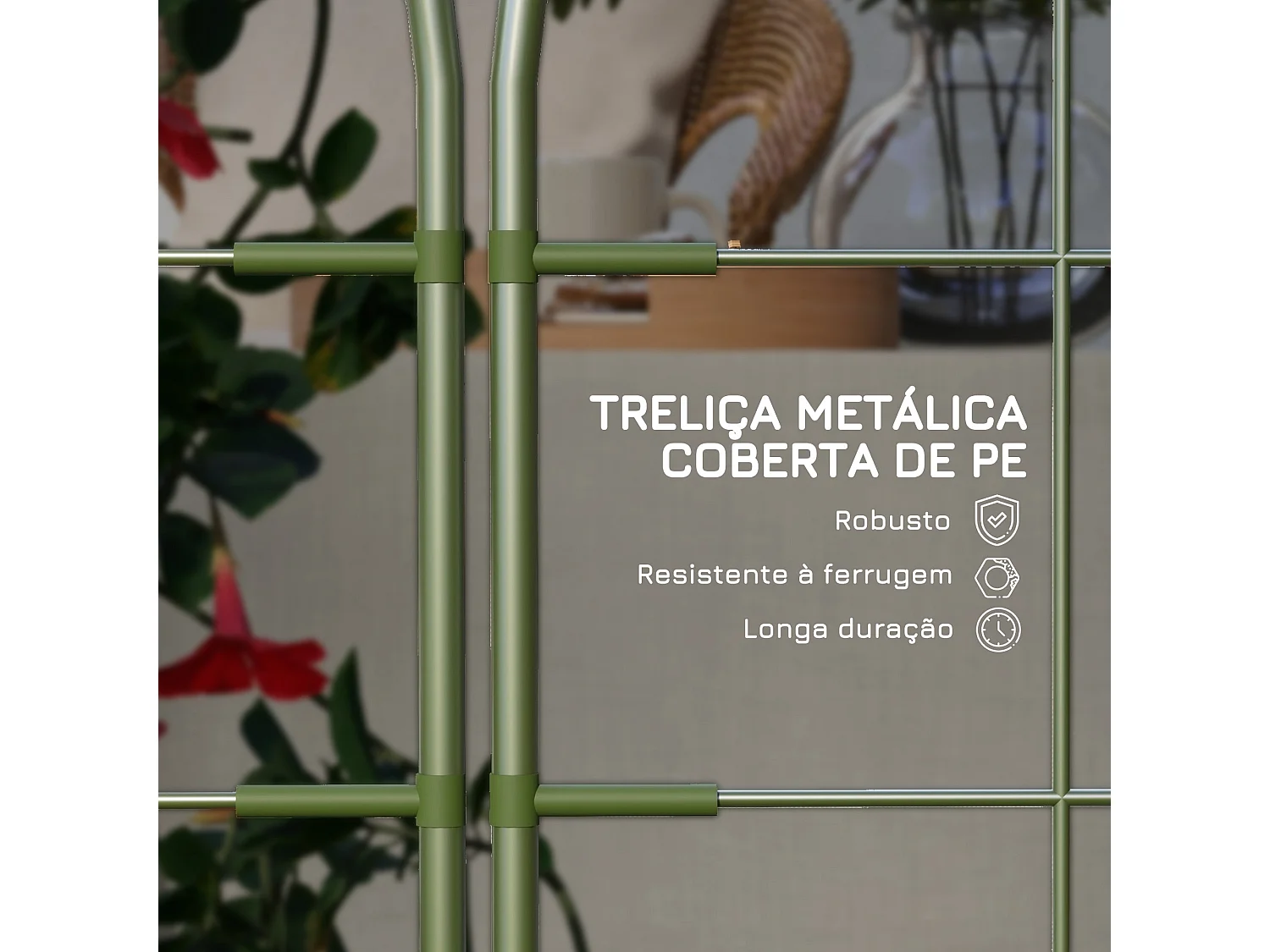 Pack de 4 vallas de jardín Molina Outsunny para enredaderas verde