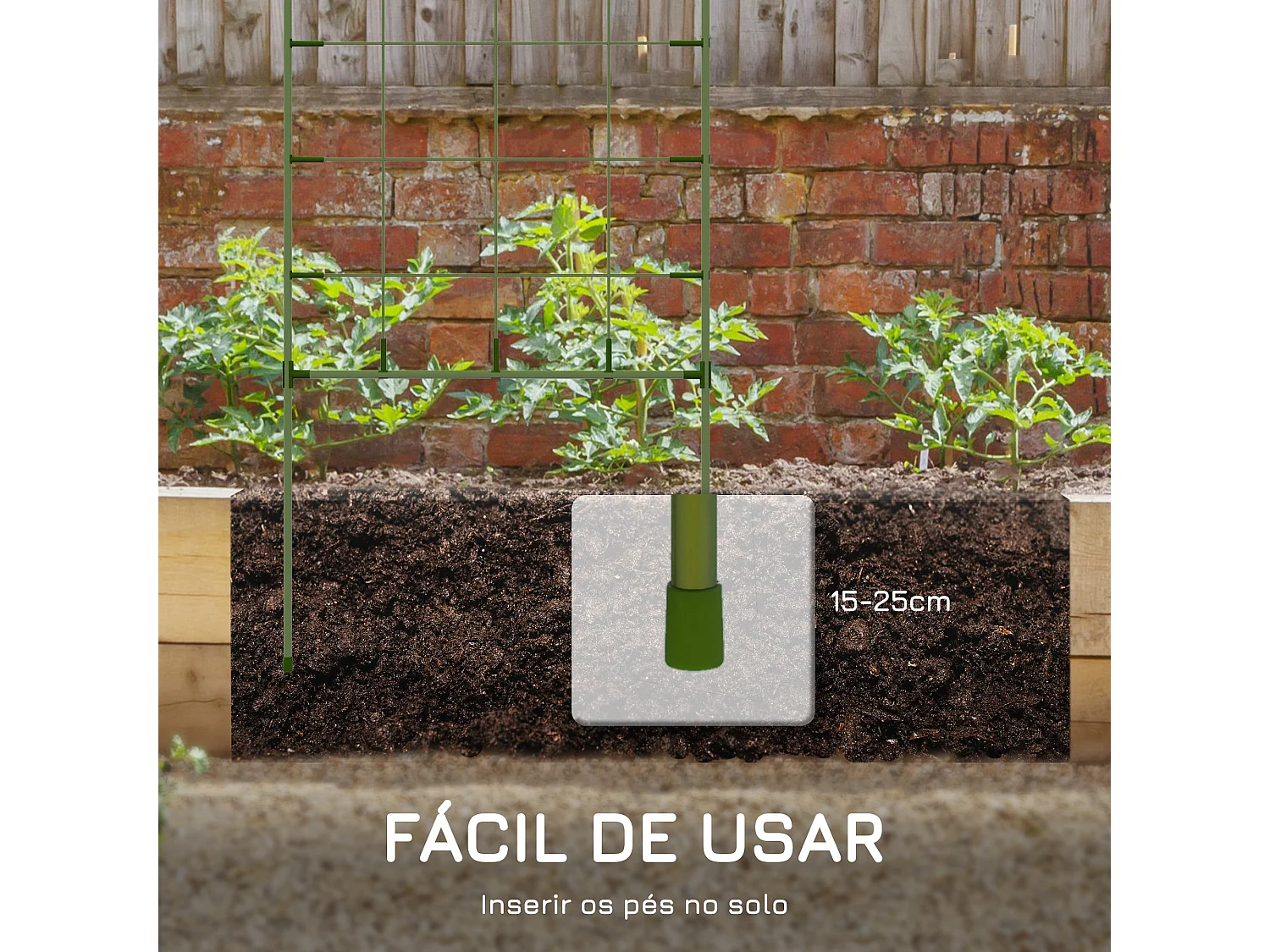 Pack de 4 vallas de jardín Molina Outsunny para enredaderas verde