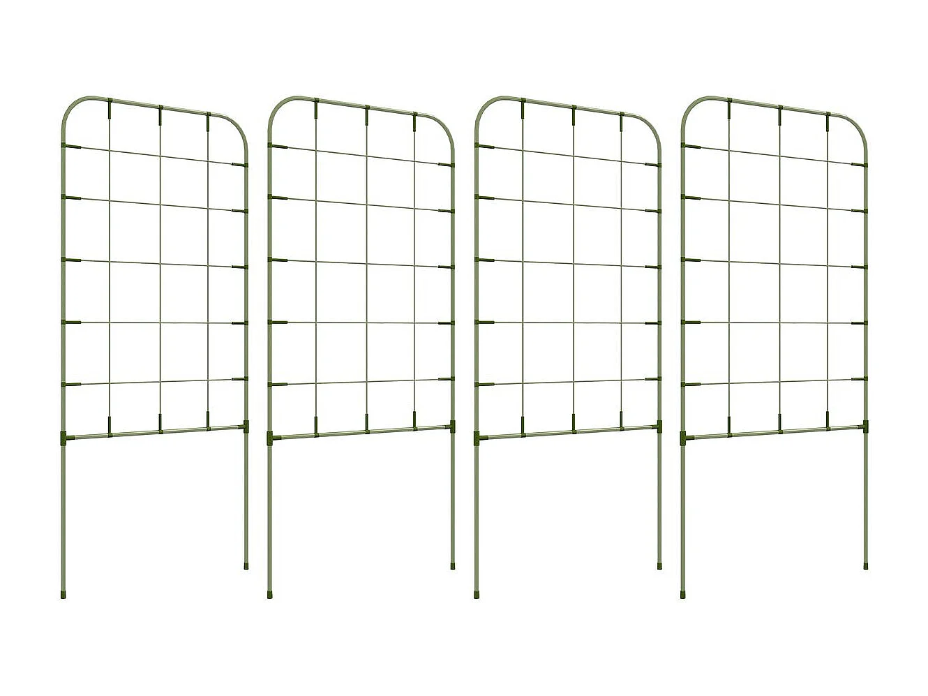 Pack de 4 vallas de jardín Molina Outsunny para enredaderas verde