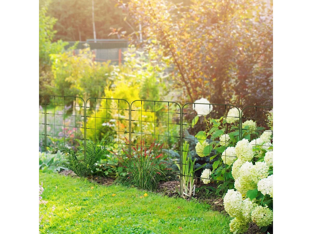 Pack de 4 vallas de jardín Molina Outsunny para enredaderas verde