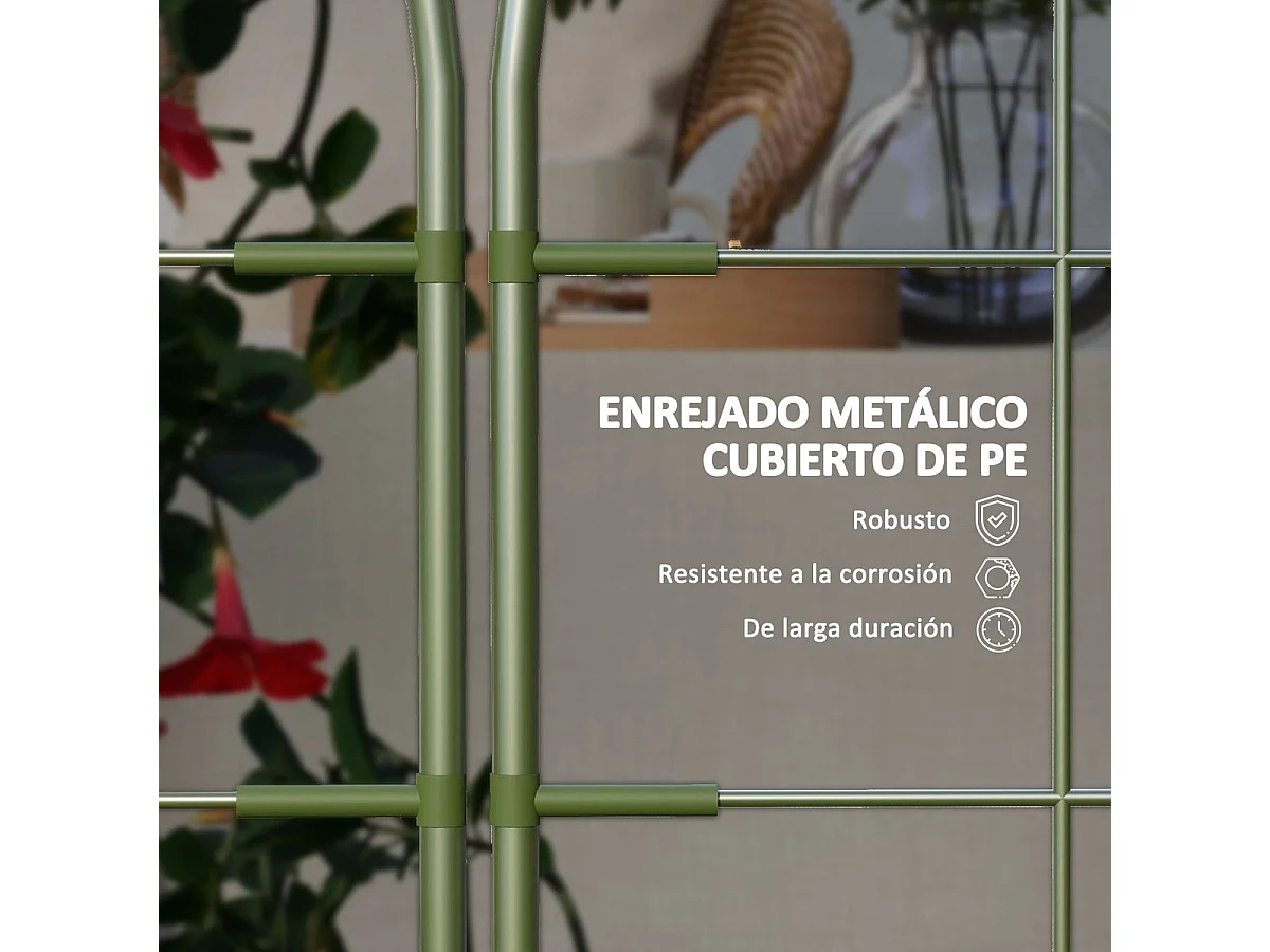 Pack de 4 vallas de jardín Molina Outsunny para enredaderas verde