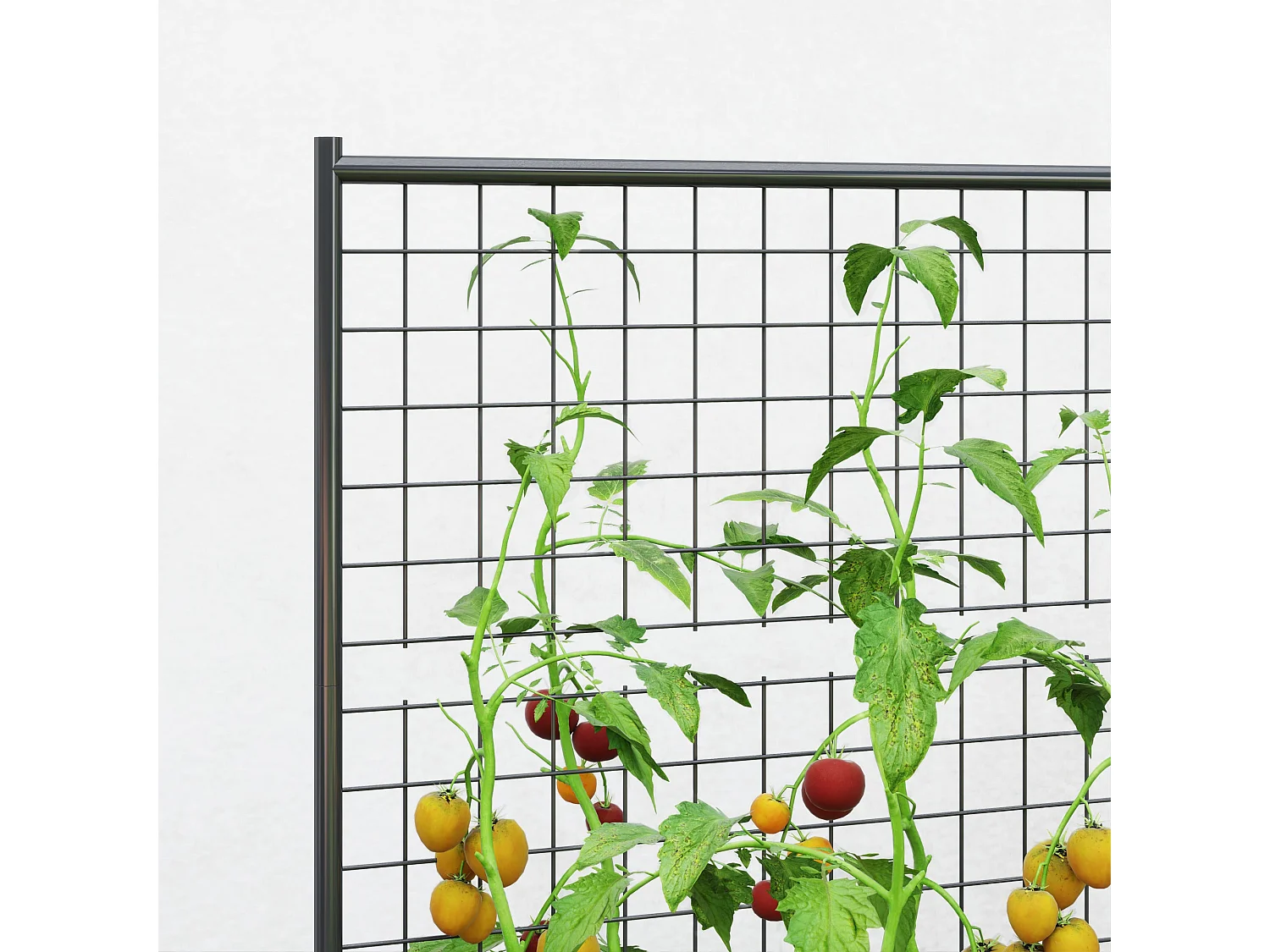 Caixa de Plantio Grande com Treliça de Aço Galvanizado para Jardim e Varanda 80x115x125 cm Cinza Escuro