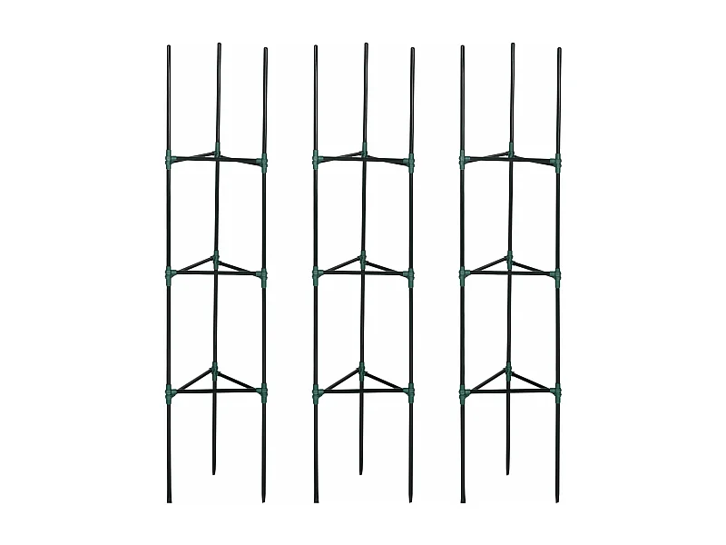 Conjunto de Treliças Porto com 3 Suportes para Plantas - 38x38x182 cm em Aço e PP
