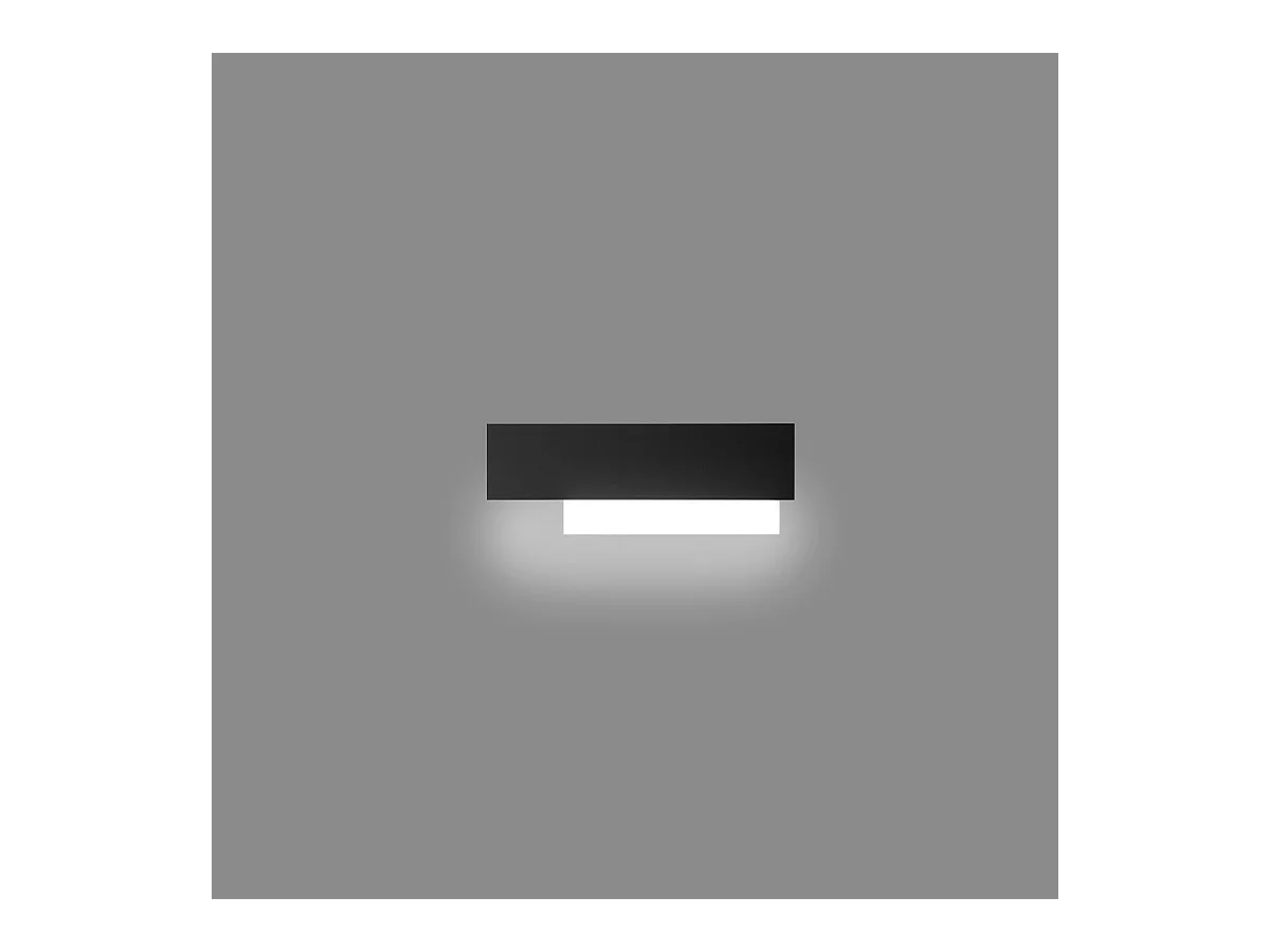 Doha - Applique LED moderne 15W - Aluminium noir et blanc, lumière chaude 3000K, 1270lm, diffuseur bi-satin, l.40x13,5cm