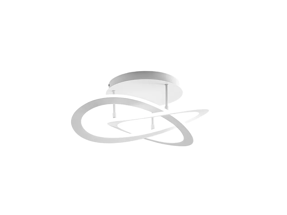 Yara 40W modern LED ceiling light, dimmable, 4000K warm light, white aluminum ring design, 60x17cm, 1900lm, integrated LED IP20