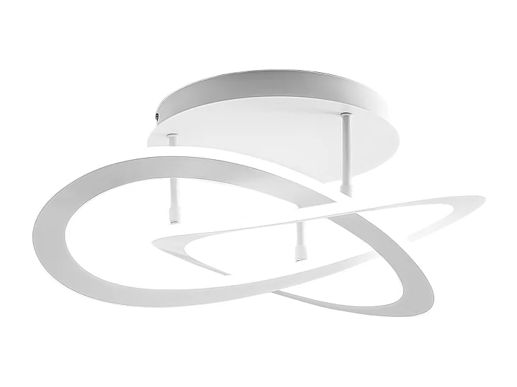 Yara moderna luz de teto LED 40W regulável 4000K luz quente, design de anel de alumínio branco 60x17cm, 1900lm, LED integrado IP20