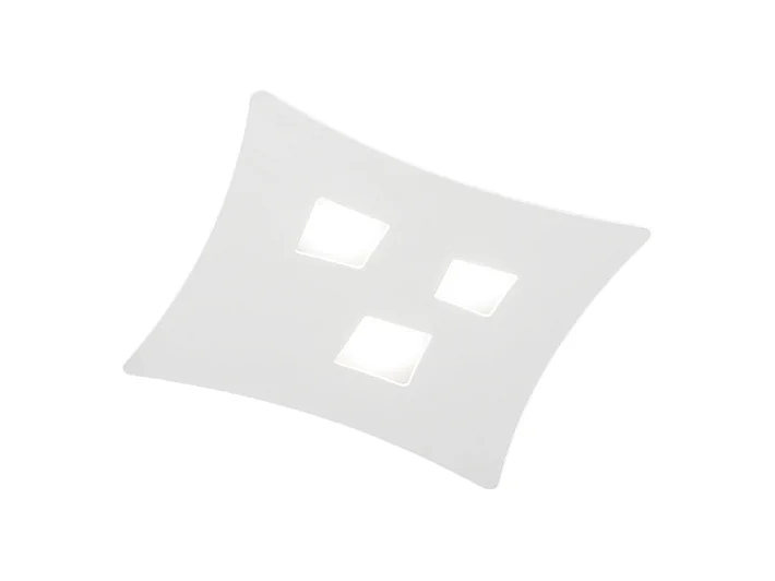 Plafonnier moderne Isotta 3 lumières GX53 blanc - Plafonnier courbé en métal 40x44cm, géométrique, max 3x8W, ampoules exclues