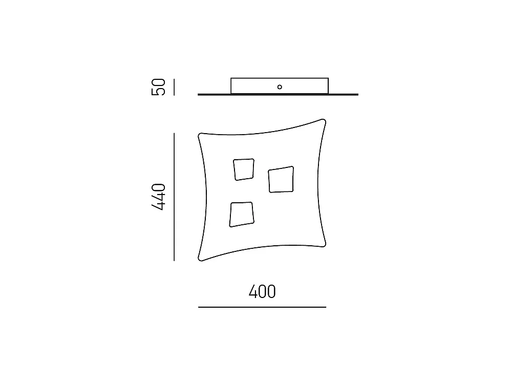 Luminária de teto branca Isotta Modern 3-light GX53 - Luminária de teto de metal curvo 40x44cm, design geométrico, máx. 3x8W, IP20, lâmpadas não incluídas