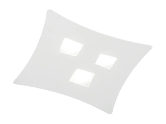 Plafonnier moderne Isotta 3 lumières GX53 blanc - Plafonnier courbé en métal 40x44cm, géométrique, max 3x8W, ampoules exclues