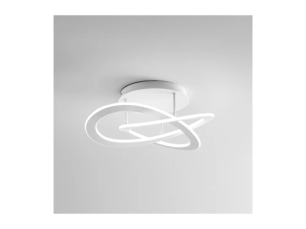 Yara moderne LED-Deckenleuchte 40W dimmbar 3000K warmes Licht, weißes Aluminiumringdesign 60x17cm, 1900lm, integrierte LED IP20
