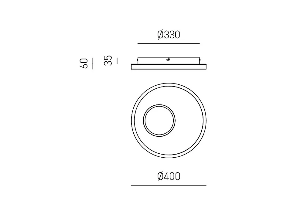 Applique LED Melania 40W blanche, 1820lm, lumière naturelle 4000K, aluminium et méthacrylate satiné, d.40cm