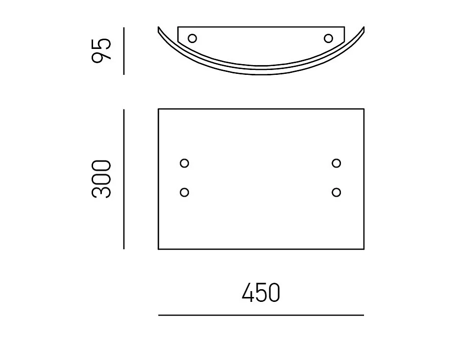 Michela grand plafonnier 45x30cm blanc brillant 2XE27, verre bombé avec base chromée, max 2x52W, plafonnier élégant