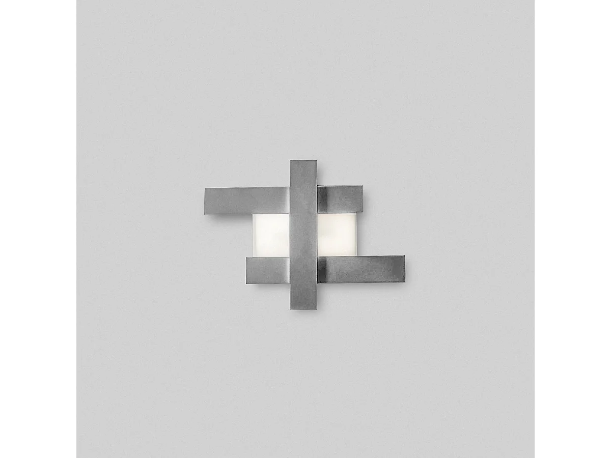 Applique led design moderno 30W - Struttura geometrica in acciaio, luce calda 3000K, 2620lm, larghezza 65,5 cm, IP20