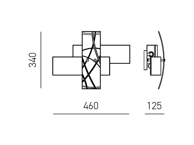 Frida – 2-flammige E14-Wandleuchte aus satiniertem weißem Glas – verchromte Struktur, modernes Kreuzdesign, IP20, max. 2 x 42 W, keine Glühbirnen