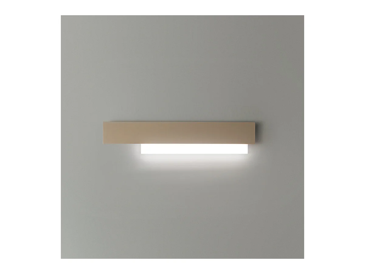 Doha – Applique LED 25W, aluminium blanc et tourterelle, 3000K, 2110lm, design linéaire intérieur, 70x15cm, IP20