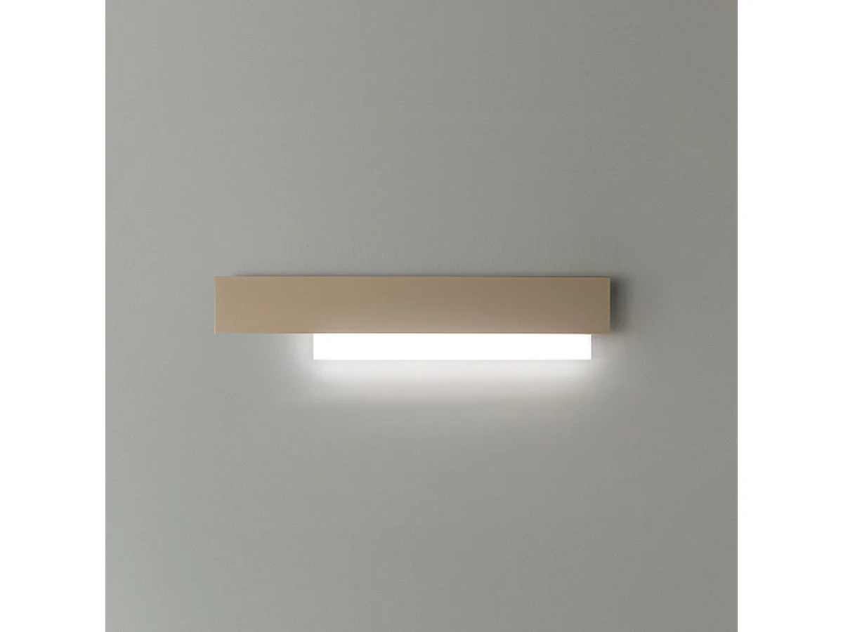 Doha – Applique LED 25W, aluminium blanc et tourterelle, 3000K, 2110lm, design linéaire intérieur, 70x15cm, IP20